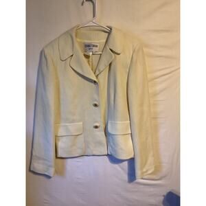 2671 Donna Toran Suits Button Front Lined Blazer Yellow Size 10